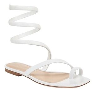 NWOB Veronica Beard Allura Ankle Wrap Sandals Women size 8 in Coconut Boho